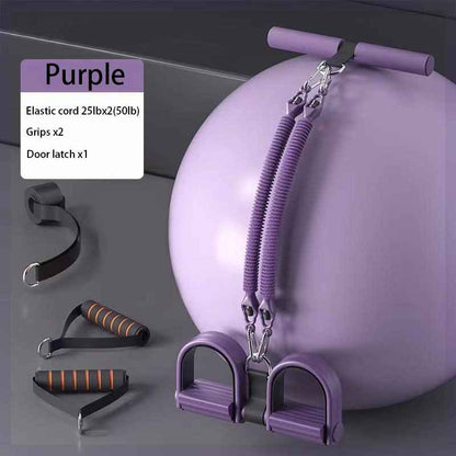 A Set Of Adjustable Resistance Tension Bands With Foot Pedals And Handles, High Resistance Level, Anti Fall, Suitable For Fitness Training, Body Stretching, And Abdominal Muscle Exercises